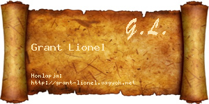 Grant Lionel névjegykártya